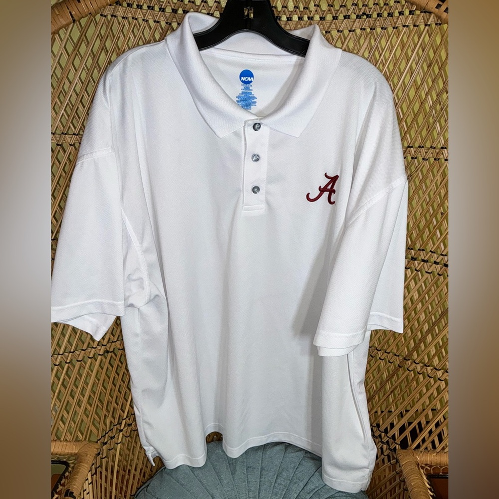 NCAA Men’s Alabama Polo Shirt White Size XXL